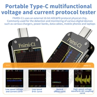 FNIRSI-C1 Type-C PD Trigger USB-C Voltmètre Ampèremètre Protocole de charge rapide Testeur de type C Testeur de banque d'alimentation avec logiciel PC