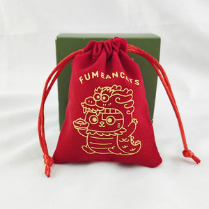 Bolsa de Embalaje de Joyería Personalizada de Piel Sintética, Bolsa de Terciopelo con Cordón y Logotipo - Product Image 3