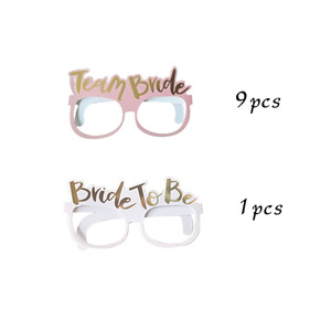 Gafas de Papel para Despedida de Soltera al por Mayor, 10 Unidades, Base Rosa, Lámina Dorada, Accesorios para Fotos, Decoración para Despedida de Soltera, Recuerdo de Boda - Product Image 6