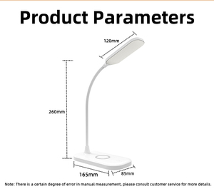 โคมไฟตั้งโต๊ะ LED อัจฉริยะพร้อมเครื่องชาร์จไร้สายเร็ว 15W ปรับความสว่างแบบไม่มีขั้นตอน ควบคุมการหรี่แสงด้วยระบบสัมผัส โคมไฟอ่านหนังสือสำหรับโต๊ะทำงานที่บ้านและสำนักงาน - Product Image 5