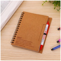 Cahier en papier kraft à reliure spirale format A3 A5 A6 B6 Journal à feuilles mobiles avec stylo Notes autocollantes Impression de logo personnalisé