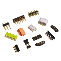 Connecteur Pogo Pin personnalisé 2,54 mm 4P 5P 6P 7P double rangée DIP courbé SMD montage sur circuit imprimé en laiton plaqué or