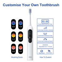 Relish Vibrosonic Cepillo de dientes Pantalla LCD Doble acción Cepillo de dientes eléctrico sónico Juego de cepillos de dientes inteligentes Viaje