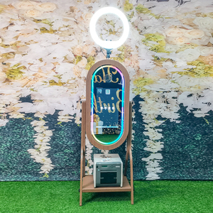 अनुकूलन योग्य 21.5 "लकड़ी अनाज फोटो बूथ टच स्क्रीन कैमरा और प्रिंटर के साथ जादू फोटो बूथ - Product Image 2