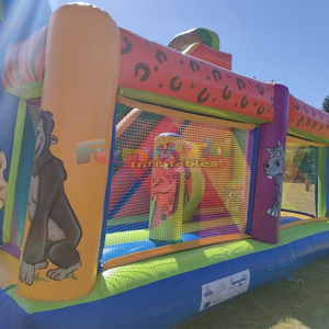 Party jumpers commercial bounce house with slide jungle fun inflatable bouncy castles for kids - Product Image 4