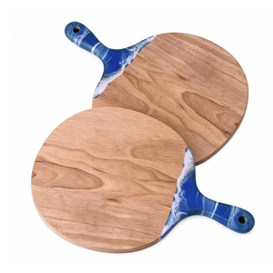 Planche à découper en bois d'acacia motif vague marine, grande planche de <span class=keywords><strong>charcuterie</strong></span>, <span class=keywords><strong>plateau</strong></span> de service pour viande, planche de boucher, planche à pizza - Product Image 2