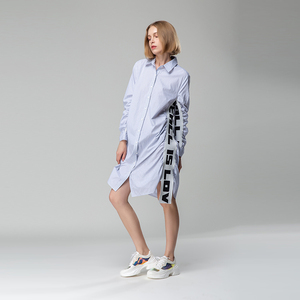 Simple de moda de manga larga de la rodilla-longitud camisa falda con la Carta - Product Image 2