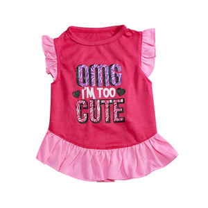 <span class=keywords><strong>Pet</strong></span> <span class=keywords><strong>Dress</strong></span> Cute Dog Shirt Printed Dog Princess Summer Apparel <span class=keywords><strong>Clothes</strong></span> gonna con abito con volant - Product Image 4