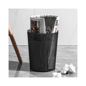 Family Romantic Style Trash Can Fall-Resistant and Wear-Resistant Food Waste Bin Large-Diameter Open Kitchen Garbage Bin