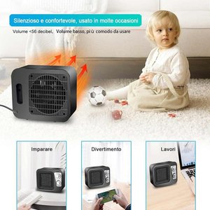 1800W ceramica riscaldatore ventilatore nero 2 livelli di riscaldamento telecomandato riscaldamento rapido per soggiorno camera da letto giardino certificata EU/UK CB