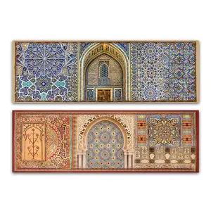 Sortie d'usine Vente en gros islam mur en métal artwall art toile avec cadre abstrait sac en toile impression