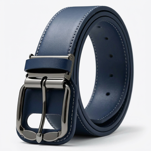 Ceintures en similicuir personnalisées en gros, avec logo gravé sur mesure, sangle de taille ajustable, ceintures de mode pour hommes - Product Image 1