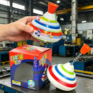 Colorful <b>Light</b> Up Spinning Top Toy Music Gyro Flashing Top spinning toy Push Down Rotating Toy for Kids Party Gift - Product Image 5