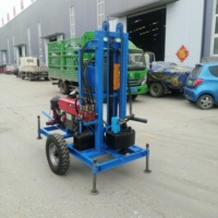 Foreuse hydraulique rotative agricole sur roues de 30 CV à moteur diesel pour puits d'eau, modèle d'usine