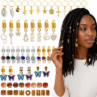 Accessoires de Tresses et Dreadlocks Africaines: Breloques de Bijoux Loc, Perles en Bois, Tubes Métalliques, Anneaux de Manchette pour Cheveux Tressés au Crochet