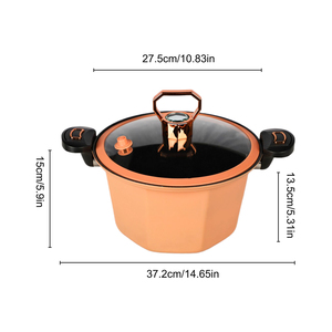 Nouvelle Arrivée MLD : Marmite à Soupe Micro-Pression Antiadhésive MLD 7L, Design Octogonal, Couvercle <span class=keywords><strong>en</strong></span> Verre Trempé, Compatible Induction, <span class=keywords><strong>Cocotte</strong></span> Hollandaise - Product Image 2