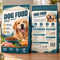 Sacs à fond plat personnalisés imprimés en gros pour aliments pour chats et chiens, 500g, 1kg, 2kg, 5kg, emballage mat pour aliments pour animaux de compagnie avec fermeture éclair