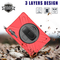 Casing Tablet Belakang Hibrida, Bumper Silikon Lembut untuk Samsung Galaxy Tab S8 + S8 Plus 2022 X800 / S7 Plus T970 T975 dengan S-pen Pemegang