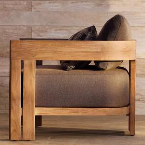 เก้าอี้พักผ่อนกลางแจ้งไม้สักคุณภาพพรีเมียม ทนทานต่อสภาพอากาศ, เก้าอี้สนามไม้ธรรมชาติป้องกันน้ำ, <span class=keywords><strong>โซฟา</strong></span>ไม้เนื้อแข็งทันสมัยสำหรับลานบ้าน (AU) - Product Image 3