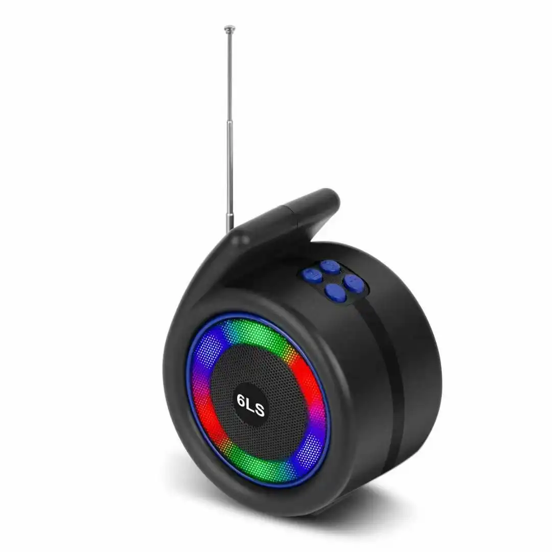6LS Speaker nirkabel lampu LED Mini portabel, Speaker nirkabel dengan Bluetooth TF USB FM Handsfree