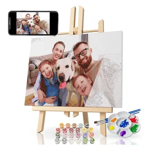 Foto Custom Schilderij Op Nummer Foto 'S Tekening Canvas Kleuring Familie Portret Huisdecoratie Diy Digitaal Schilderij