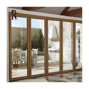 Rising NFRC Estilo nórdico Aislamiento térmico de sonido Puertas plegables de vidrio templado Patio Acordeón Puertas de patio plegables para villas - Product Image 6