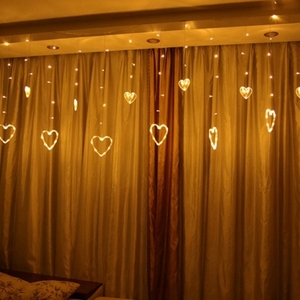 뜨거운 판매 IP44 3.8m LED 스트링 커튼 라이트 하트 모양의 사랑 장식 조명 카페 테이블 웨딩 정원 크리스마스 벽 - Product Image 4