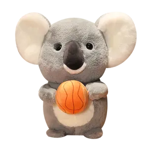 Toptan ucuz maskot dolması hayvan yumuşak bebek peluş Koala oyuncak ayı bebek ile basketbol moda avustralya Koala hayvan