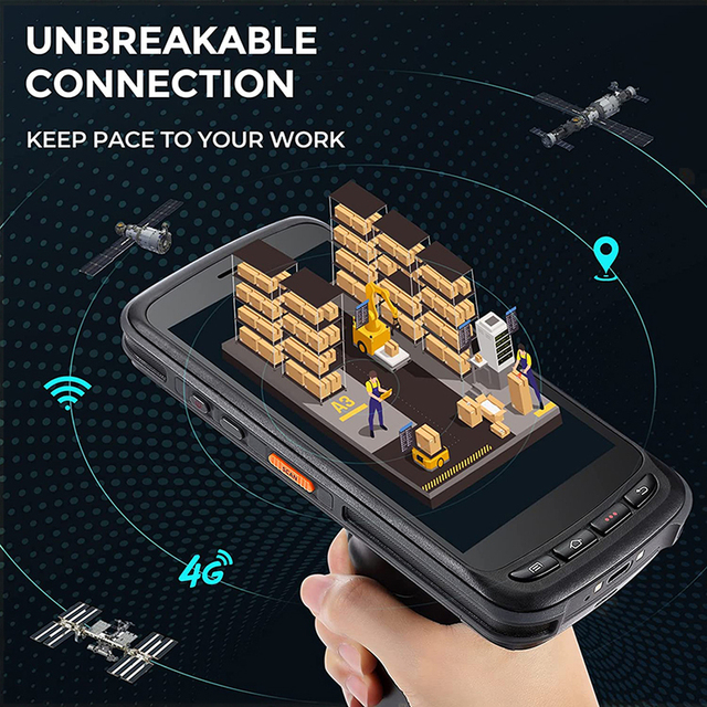 5-Inch Handheld PDA Android 11 2D Barcode Scanner 4G WiFi GPS NFC Rugged Data Collector Terminal
