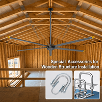 Ventilateur de plafond HVLS de 3,6 m (12 pieds) à 5/6/7 pales pour élevages de volailles et de moutons, circulation d'air, longue durée de vie, vente en gros
