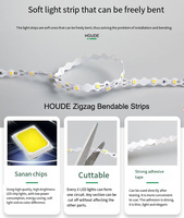 Ruban LED flexible en zigzag DC12V 24V, 2835 SMD, 42 LED/m, 6 mm, en forme de S, pour éclairage de caisson lumineux, enseigne, poteau, décoration