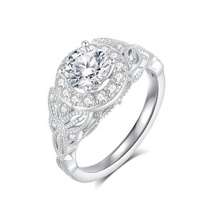 แหวนแต่งงาน SGARIT SM16 ประดับเพชรโมอิสซาไนต์สำหรับผู้หญิง ชุบทองคำขาว 18K เงินสเตอร์ลิง ตัวเรือนแบบหนามเตย ได้รับการรับรองจาก GRA ดีไซน์ทันสมัย - Product Image 5