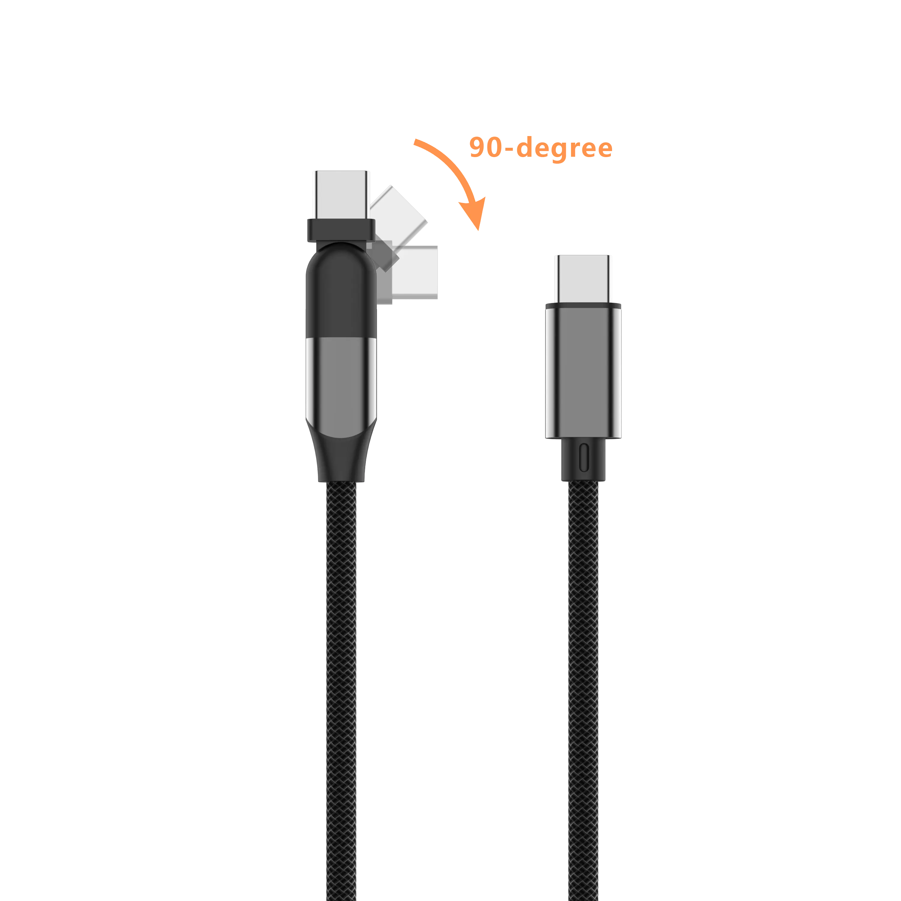 Yellowknife 90-degree 100W USB2.0 C to C cable support charging&data transfer for huawei samsung