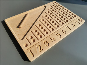 Walnut <span class=keywords><strong>Math</strong></span> Khay Đếm Bằng Gỗ Đồ Chơi Montessori Tính Toán Cảm Giác Bảng Viết - Product Image 5