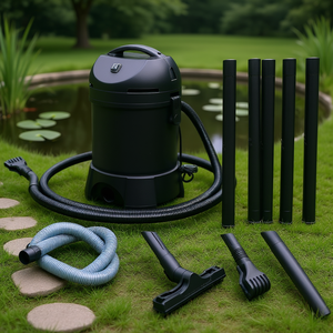 Aspirateur pour bassin de jardin, tuyau de 14 pieds, 4 tubes d'extension, 3 buses, tuyau de sortie de 6,5 pieds pour le nettoyage extérieur - Product Image 2