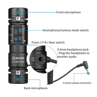 Microphone sans fil XLR à double capsule à condensateur BOYA BY-MM1 PRO pour vidéo, iPhone, Android, smartphone, appareil photo, tablette