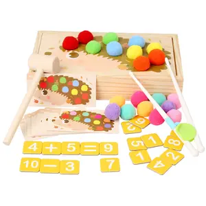 Erizo tocando música Montessori matemáticas cuentas contando juguete Clip cuentas juego a juego juegos de colores para habilidades matemáticas de Motor fino