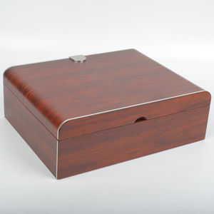 Caja de Almacenamiento Rectangular de Madera Natural MDF Hecha a Mano, Organizador de Bolsitas de Té y Cosméticos, con Logotipo Estampado en Caliente, Empaque de Regalo Artesanal - Product Image 1