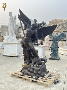 Lớn ngoài trời Tôn Giáo Đồng <span class=keywords><strong>Saint</strong></span> Michael tượng kim loại đồng thau Tổng lãnh thiên thần giết chết tượng con quỷ điêu khắc - Product Image 4