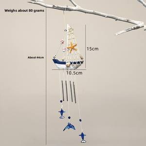 Campana de Viento Creativa con Forma de <span class=keywords><strong>Velero</strong></span> y Delfín Azul, Decoración para el Hogar, Oficina o Habitación Infantil, Venta al Por Mayor - Product Image 4