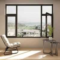 Fenêtres en aluminium neuves RG 70 75 pour la maison, double vitrage trempé, insonorisées, isolées, fenêtres à battants en alliage d'aluminium avec moustiquaires