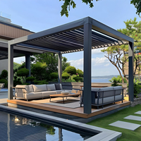 Pergola rétractable 3x3 3x4 en alliage d'aluminium thermolaqué, imperméable, écologique, autoportante pour événements et fêtes