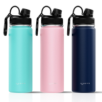 Bouteilles d'eau isothermes à double paroi en acier inoxydable, anti-fuite, sans BPA, avec paille, pour bouteilles à large ouverture de 32oz/40oz/64oz