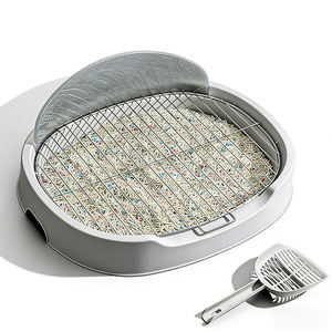 Bac à litière pour chien amélioré avec support pour tapis absorbant à parois hautes, bac d'apprentissage pour animaux de compagnie avec grille <span class=keywords><strong>en</strong></span> acier inoxydable pour chiots et petits chiens - Product Image 6