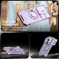 Coque pour iPhone 18 17 Pro Max, protection militaire renforcée, avec anneau magnétique et support de voiture, couleur violette