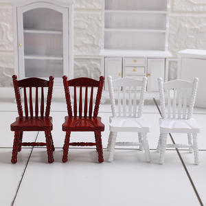 1:12 casa de muñecas miniatura Europea mesa de comedor silla modelo DIY accesorios de juguete de madera jugar silla Windsor casa de muñecas - Product Image 2