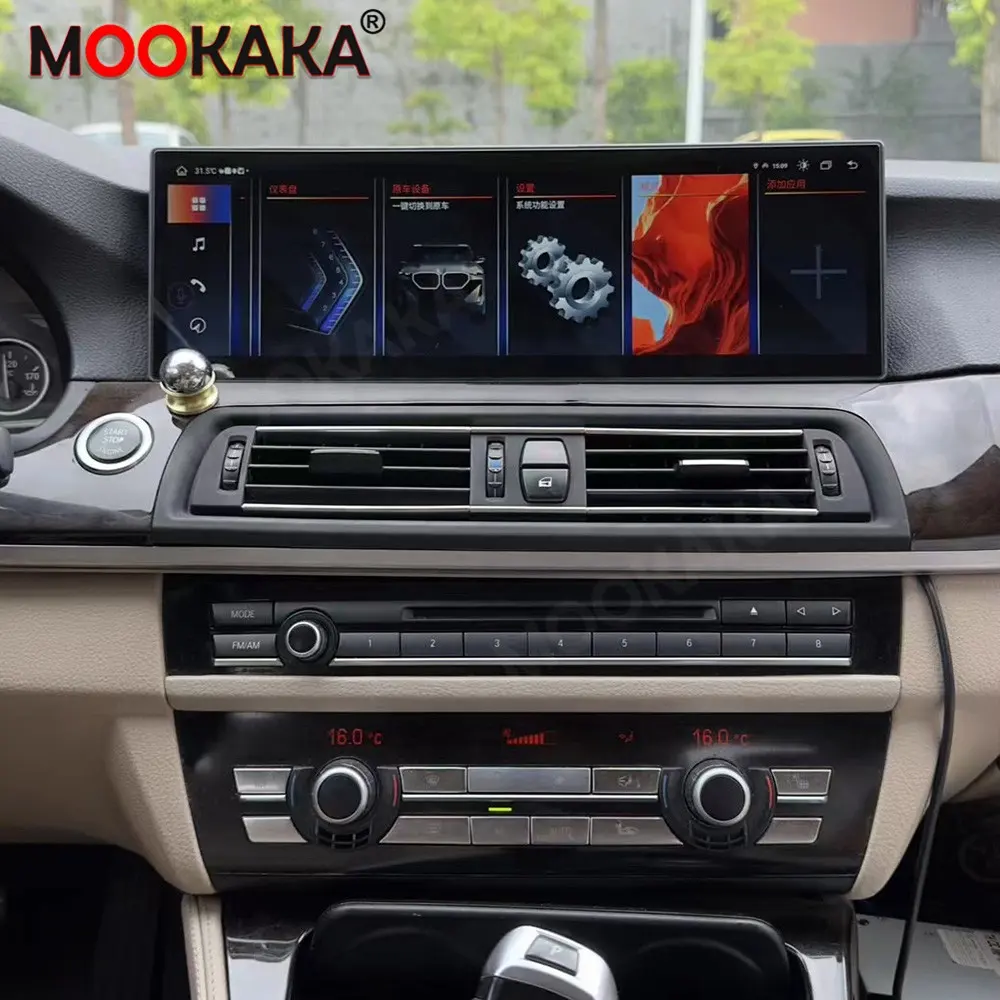 BMW 5 serisi F10 F18 GT 14.9-2011 için 2017 inç araba radyo AC paneli küme GPS navigasyon multimedya Stereo Carplay oyuncu ünitesi