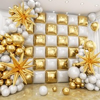 Kit d'arche de guirlande de Noël, ballons métallisés double face blancs et dorés, décoration murale et toile de fond pour mariage, anniversaire, rentrée scolaire