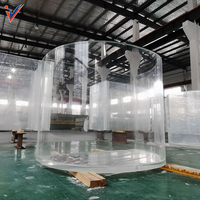 2023 Leyu Factory Custom ized Größe Acryl zylinder Aquarium für Hotel