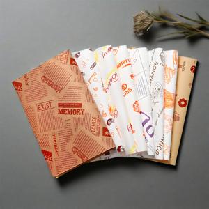 กระดาษห่ออาหารเคลือบแว็กซ์กันไขมัน ขนาด 38gsm 40gsm สำหรับห่อแซนวิช เบอร์เกอร์ แพตตี้  พิมพ์ลายได้ตามต้องการ - Product Image 1